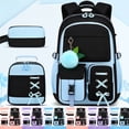 thumbnail image 1 of AHMOMEI 3Pcs Backpack Set Lace-Up Bow, Large Capacity Cute Bagpack with Lunch Tote & Pencil Case Leightweight, Camping, Trips, & Weekend Getaways, 1 of 10