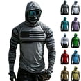 thumbnail image 1 of AHMOMEI Camouflage Men's Hooded Sun Shirts UPF 50+ with Face Mask Quick Dry Raglan Long Sleeve Shirt Men Rash Guard Lightweight Hiking Running Shirt, 1 of 3