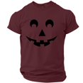 thumbnail image 1 of AHMOMEI Halloween Shirt Mens Jack-O'-Face Printed Pumpkin Shirt Men Vintage Funny Spooky Season Crew Neck Short Sleeve Mens T-Shirts Graphic Tees Wine XL, 1 of 4