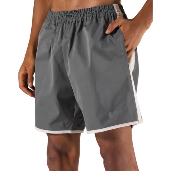 AHMOMEI Men's Quick-drying Color-blocked Shorts Loose Fit Sportswear Pants for Beach Vacation Fishing Running Work Outdoor Activities Gray XL