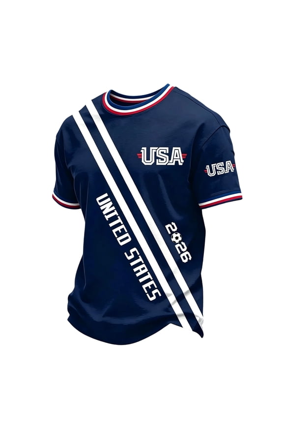 Mens Patriotic Shirts American Flag Print 4th of July Shirts for Men Freedom Short Sleeve Jerseys for Men