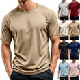 thumbnail image 1 of AHMOMEI Quick Dry Athletic Fit T-Shirt Men Crew Neck Mens Short Sleeve Shirt Moisture Wicking Men's Shirts Light Blue L, 1 of 7
