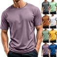 thumbnail image 1 of AHMOMEI Quick Dry Mens Workout Shirts Crew Neck Men's Short Sleeve Shirt Moisture Wicking Mens Shirts Casual Gray XXL, 1 of 7
