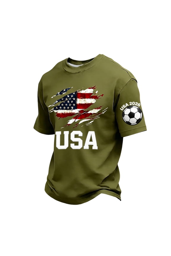 S-4XL Mens Jersey Shirts Flag Print USA Patriotic Shirt for Men Breathable Sports Baseball Short Sleeve Funny 4th of July Shirts for Men Green 4XL