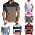 AHMOMEI S-4XL Polo Shirts for Men Color Block Quick Dry Short Sleeve ...
