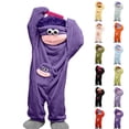 thumbnail image 1 of AHMOMEI Teens Big Mouth Monster Frog Pajamas Funny Onesies with Shoes and Comb Silly Plush Hooded Jumpsuit Sleepwear,cozy Fun Loungewear(Light Purple, 100), 1 of 6
