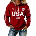 thumbnail image 1 of AHMOMEI Women's 250 Anniversary USA Shirt America 1776-2026 250th Anniversary Waffle Hoodie Patriotic Women's Hoodie, 1 of 6