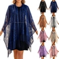 thumbnail image 1 of AHMOMEI Women’s Floral Lace Tassel Shawl Wrap, Sheer Open Front Fringed Cover Up, Lightweight Scarf for Evening Dresses Wedding Bridesmaid Party (Dark Blue), 1 of 6