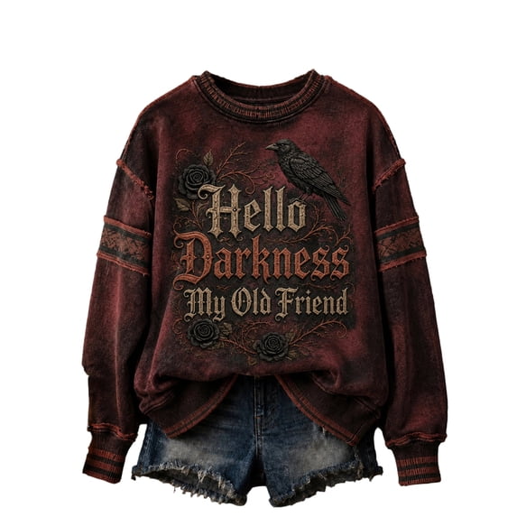 AHMOMEI Women's Halloween Sweatshirt Spooky Season Crewneck Sweatshirts Women Novelty Fall Winter Festival Long Sleeve Pullover Shirt