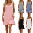 thumbnail image 1 of AHMOMEI Women's Tank Nightgown Sleeveless Sleepwear Scoop Neck Full Slip Chemise Nightdress Black M, 1 of 5