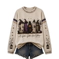 thumbnail image 1 of AHMOMEI Womens Halloween Sweatshirt Salem Broom Co. Print Retro Salem Witch Design Sweatshirt Novelty Fall Winter Spooky Season Pullover Tops, 1 of 4