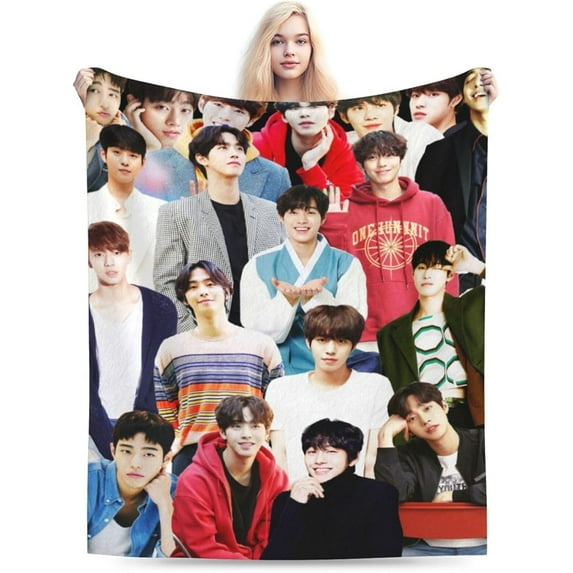 AHN Hyo seop Blankets Soft and Comfortable Warm Woollen Throw Blanket Beach Blanket Carpet Rug Decoration Gift for Yoga Picnic Room Dormitory Sofa Bed Camping Travel All Season
