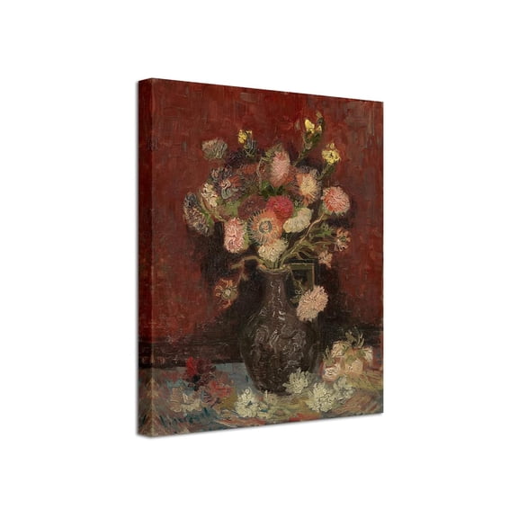 AHNOLXHY Framed art prints,Wieco Art Vase with Chinese Asters and Gladioli by Van Gogh Famous Oil Paintings Reproduction Modern Abstract HD Canvas Prints Wall Art Flowers Artwork Pictures
