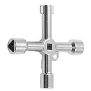 AHOME 4 Way Universal Cross Triangle Wrench KEY for Train Electrical Elevator Cabinet Valve Alloy Triangle
