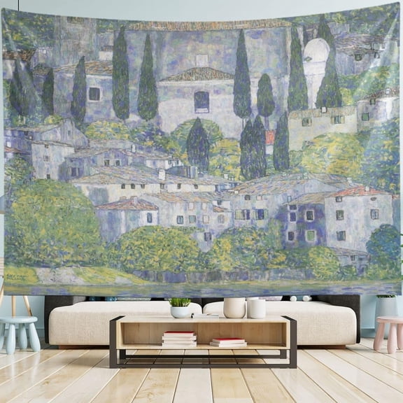 AHOMY Tapestry Wall Hanging, Claude Monet Weeping Willow Bedspread Picnic Bedsheet Blanket Wall Art Tapestry 60 X 50inch