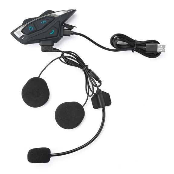 AHR Motorcycle Bluetooth Headset with Music Sharing Helmet Bluetooth 5.1 Intercom Support 2 Riders with Noise Cancellation for Snowmobile Dirt Bik ATV Helmet