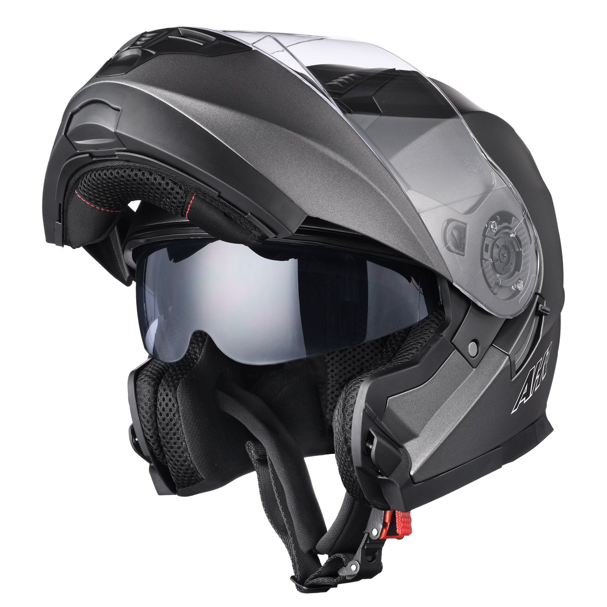 AHR Motorcycle Helmet Dual Visor Modular Flip up Full Face Helmet DOT