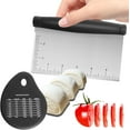 thumbnail image 1 of AHRL Stainless Steel Dough Scraper & Chopper - Food Scraper with Measuring Markings, Cutter for Dough, Cake,Bench Scraper, Scraper Tool, Pastry Scraper,Ergonomic Grips, 1 of 6