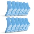 thumbnail image 1 of AHS Premium Hospital Socks with Grippy Anti-Slip Tread | Large Ice Blue Double Tread Socks | Safety, Soft Polyester Socks | Gripper Socks Pack 6 Pairs, 1 of 6
