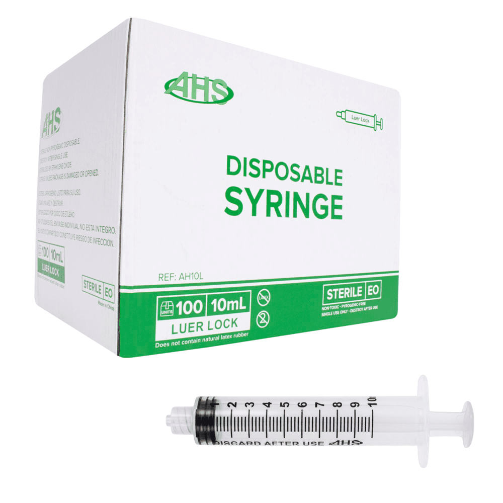 AHS Syringe, 10mL, Luer Lock, 1000/Case