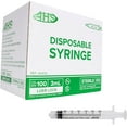 thumbnail image 1 of 3mL Luer Lock Syringe (100 Pack), Sterile, Individually Wrapped, Syringes for Liquid, Scientific Labs, Feeding Syringes for Pets, Measurement, Medicine, Dispensing, & Oral, Clear, 1 of 6
