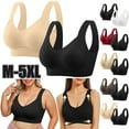 thumbnail image 1 of AHTJRT 2 Pack Push Up Bras for Women Full Coverage Seamless V Neck Bra No Underwire Supportive Uplifting Bralettes Plus Size Red#03 L, 1 of 10