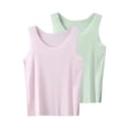 thumbnail image 1 of AHTJRT 2 Pack Tank Tops for Boys Girls Sleeveless Comfy Soft Underwear Shirts Lightweight Breathable Camisole Beach Vacation Tops Green#02 4 Years, 1 of 5