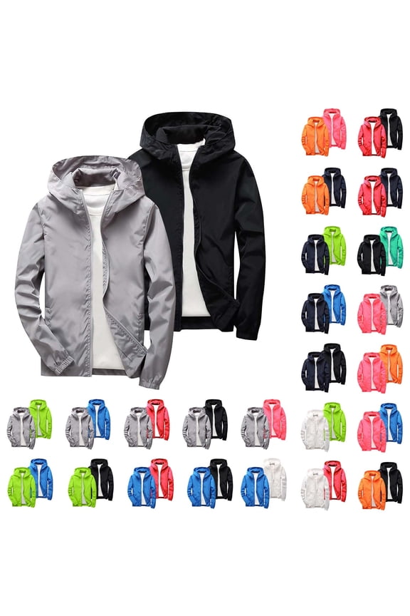 2 Pcs Rain Jacket for Kids Lightweight Outdoor Climbing Hiking Travel Windbreaker Coats Softshell Full Zip Hooded Outerwear Jackets Brown 7-8 Years