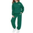 thumbnail image 1 of AHTJRT 2 Piece Tracksuit for Kids Hoodie Pullover Joggers Sweatpants Outfits Set 2 Pieces Letter Print Fashion Athletic Unisex Sweatsuits Green 12-13 Years, 1 of 4