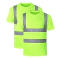 thumbnail image 1 of AHTJRT 2PCS High Visibility Short Sleeve Reflective Safety T-Shirt Men Heavy Duty Breathable Hi Vis Shirt Yellow XL, 1 of 8