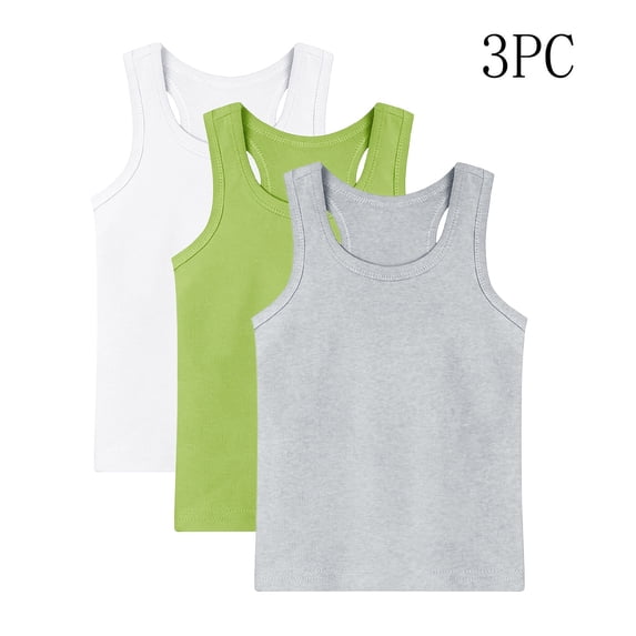 AHTJRT 3 Pack Racerback Tank Tops for Kids Girls Boys Fashion Solid ...