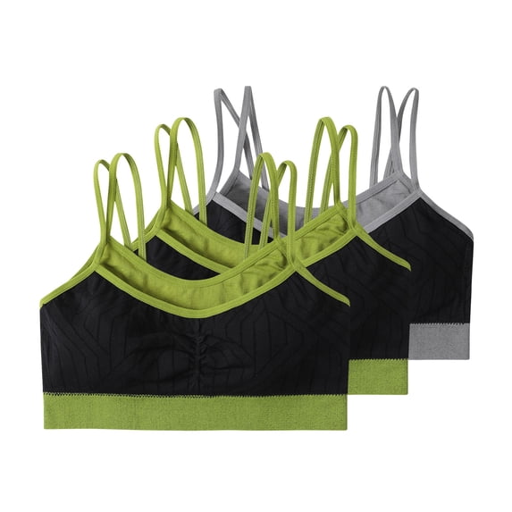 AHTJRT 3 Pack Sports Bras for Women Trainning Running Daily Bralettes with Spaghetti Straps Seamless Athletic Cami Tops Dark Gray XL