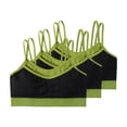 thumbnail image 1 of AHTJRT 3 Pack Sports Bras for Women Trainning Running Daily Bralettes with Spaghetti Straps Seamless Athletic Cami Tops Green L, 1 of 8