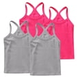 thumbnail image 1 of AHTJRT 4 Pack Tank Tops for Girls Workout Beach Running Vest Cross Racerbacks Camisole Top Lightweight Cotton Soft Tops Hot Pink#05 3 Years, 1 of 6