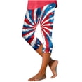 thumbnail image 1 of AHTJRT 4th of July Leggings for Women American Flag High Waisted Workout Yoga Cropped Leggings USA Stretchy Buttery Soft Capri Leggings Blue#07 XXXXL, 1 of 5