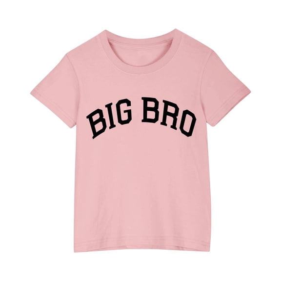 AHTJRT Big Brother Shirt for Boys Short Sleeve Crewneck Tees Funny Sibiling Anouncement T-Shirt Family Daily Lounge Streetwear Tops Pink 9 Years