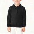 thumbnail image 1 of AHTJRT Boy's Cable Knit Sweater Solid Color Lapel Quarter Button Pullover Fall Winter Warm Soft Lightweight Stretchy Tops Black 4-5 Years, 1 of 6