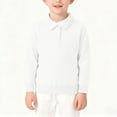 thumbnail image 1 of AHTJRT Boy's Cable Knit Sweater Solid Color Lapel Quarter Button Pullover Fall Winter Warm Soft Lightweight Stretchy Tops White 9-10 Years, 1 of 6