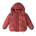 thumbnail image 1 of AHTJRT Boy's Winter Jacket Full Zip Hooded Puffer Jackets with Flap Pockets Fashion Solid Color Windproof Outerwear for Cold Weather Kids Red 12-13 Years, 1 of 9