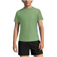 thumbnail image 1 of AHTJRT Boys Swimsuits Crewneck Shirt Swim Tops and Board Shorts Lightweight Summer Rash Guard Short Sleeve Bathing Suits Green 9-10 Years, 1 of 10