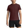 thumbnail image 1 of AHTJRT Boys Swimsuits Crewneck Shirt Swim Tops and Board Shorts Lightweight Summer Rash Guard Short Sleeve Bathing Suits Wine 11-12 Years, 1 of 10
