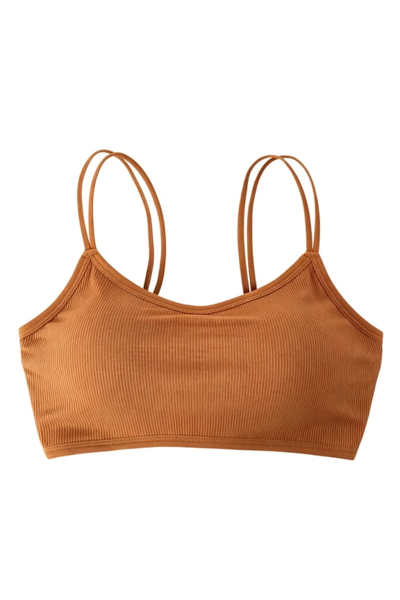 Bras for Women Mini Camisole Cropped Tank Tops Comfy Soft Stretch Seamless Brassire Ultra Thin Shoulder Strap Basic Lingeries Yellow M