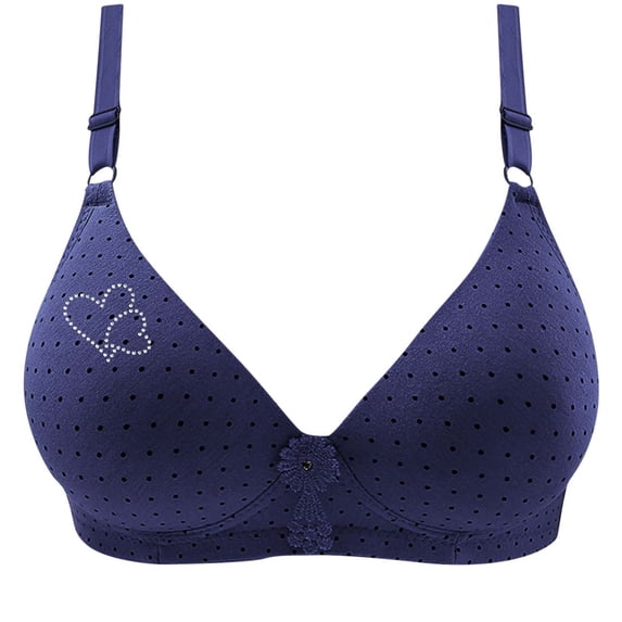 AHTJRT Crossover Front Lace-Up Bra with Butterfly Knot - U-Back Adjustable Straps, Seamless Comfort for Everyday Wear Dark Blue 32.28-33.46''