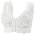 thumbnail image 1 of AHTJRT Daisy Lace Bra Breathable Front Buckle Closing Bralettes Seamless Full Coverage Racerback Lingerie Everday Bras White XXXXXL, 1 of 5