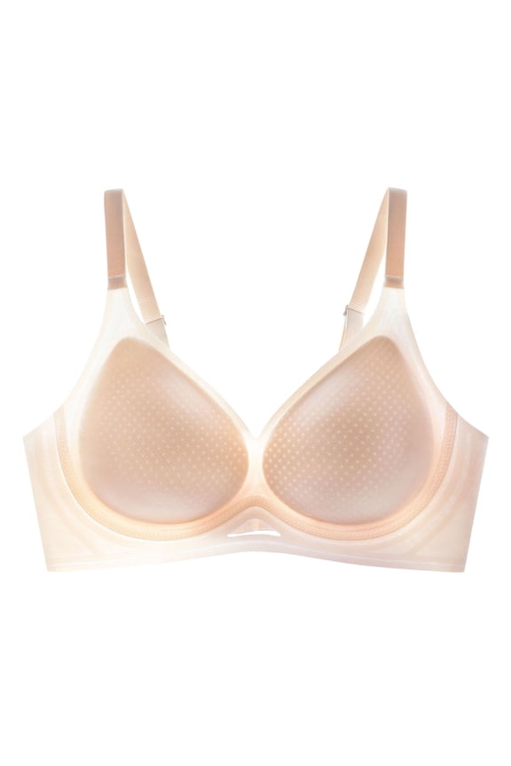 Deep V Bra for Women Low Cut Support Lift Seamless No Underwire Bras Comfy Smoothing Active Loungewear Lingeries Beige XXL