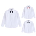 thumbnail image 1 of AHTJRT Dress Shirt for Boys Solid Lapel Full Button Shirts with Matching Bowtie School College Uniform Casual 2026 Formal Weddign Party Tops Red#01 14-15 Years, 1 of 8