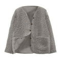 thumbnail image 1 of AHTJRT Fleece Cardigans for Boys Girls V Neck Button Down Sweaters with Pockets Fall Spring Thermal Fuzzy Sherpa Lined Outerwear Coats Gray 12-13 Years, 1 of 7