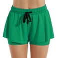 thumbnail image 1 of AHTJRT Flowy Athletic Shorts for Women Stretchy Soft Butterfly Shorts 2-in-1 for Activewear Running Tennis Sports Mini Shorts with Drawstrings Green L, 1 of 9
