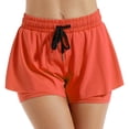 thumbnail image 1 of AHTJRT Flowy Athletic Shorts for Women Stretchy Soft Butterfly Shorts 2-in-1 for Activewear Running Tennis Sports Mini Shorts with Drawstrings Orange L, 1 of 6
