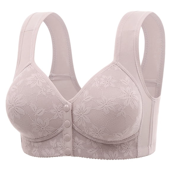 AHTJRT Front Snap Bralettes for Women Full Coverage Seamless Lingerie Bras Wirefree Supportive Convenient Breastfeeding Bras Gray 36